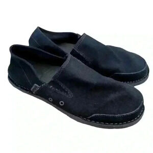 Crocs Mens Black Cabo Canvas Slip on Loafer 8